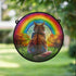 Maine Coon Cat Rainbow Bridge Stained Glass Effect Suncatcher